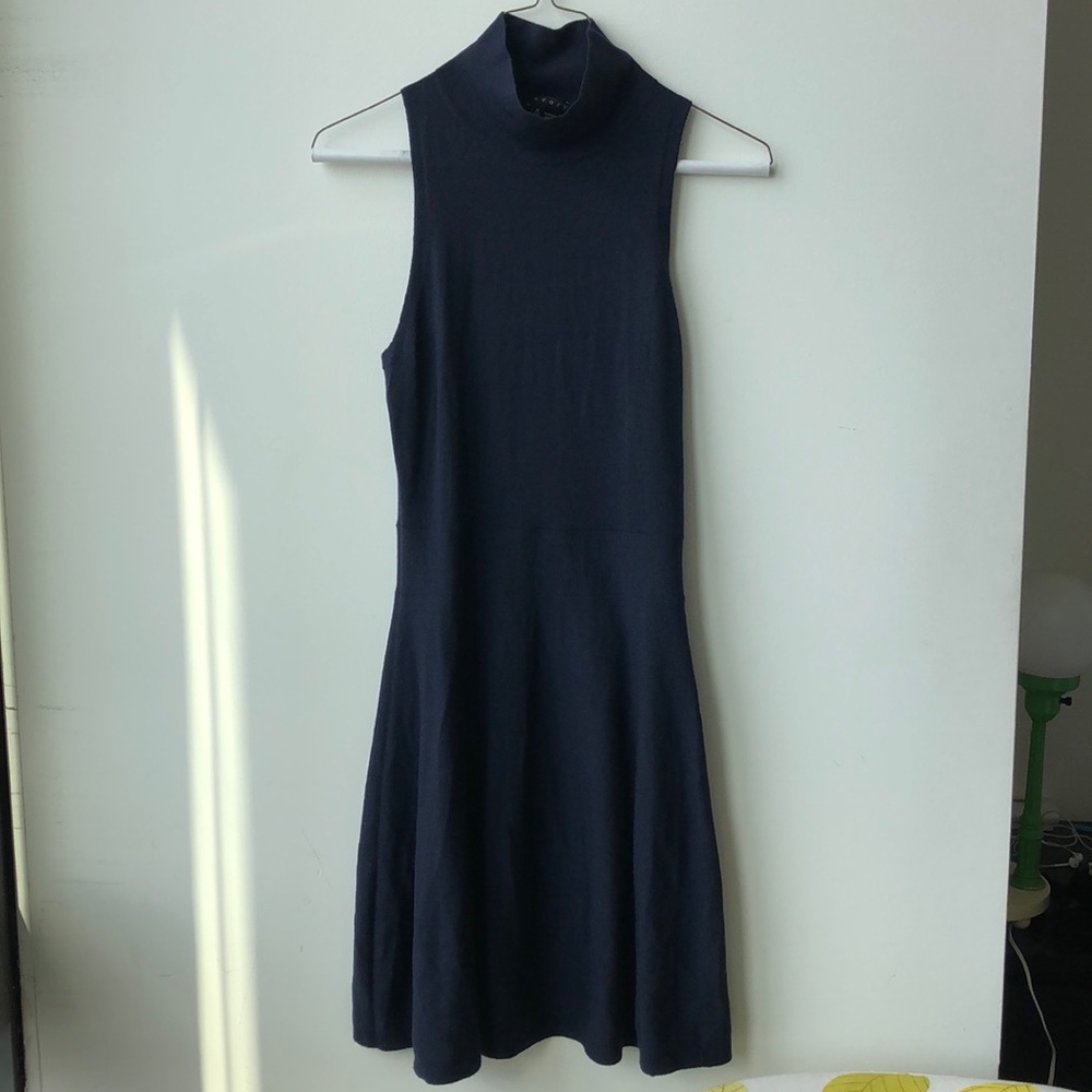 Theory Mock Turtleneck Wool Dress Size M